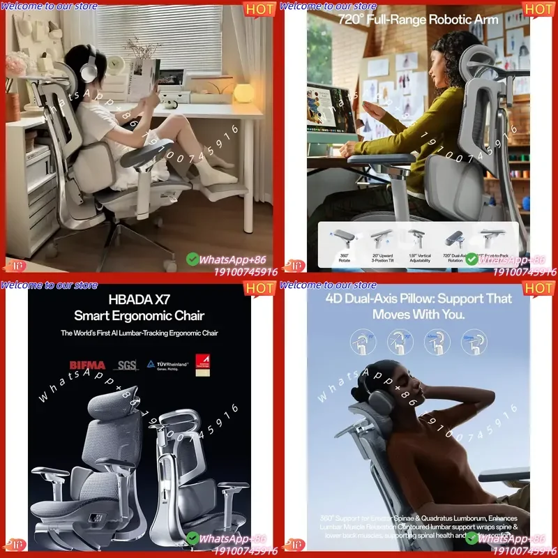 CE Certificate Hbada X7 with Fully Automated Lumbar Tracking Headrest 720° Adjustable Armrests Swivel Grey Smart Ergonomic
CE Certificate Hbada X7 with Fully Automated Lumbar Tracking Headrest 720° Adjustable Armrests Swivel Grey Smart Ergonomic