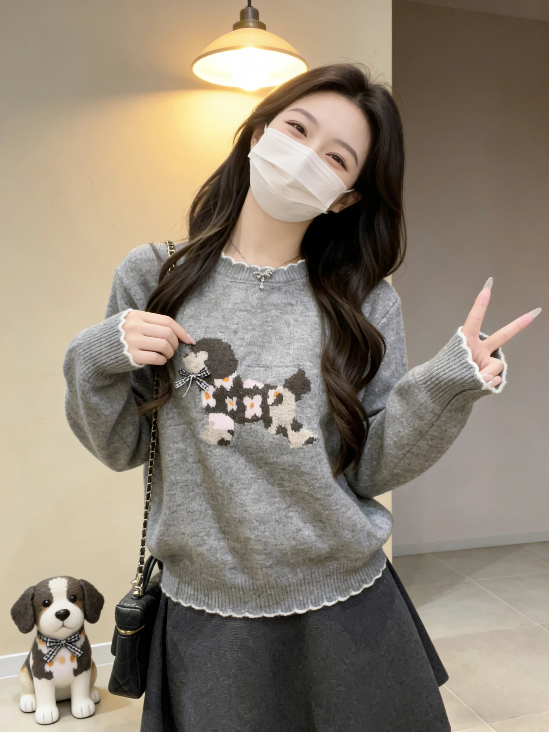 Свитер женский вязаный свободного кроя с принтом собаки, осенне-зимняя повседневная одежда
Свитер женский вязаный свободного кроя с принтом собаки, осенне-зимняя повседневная одежда