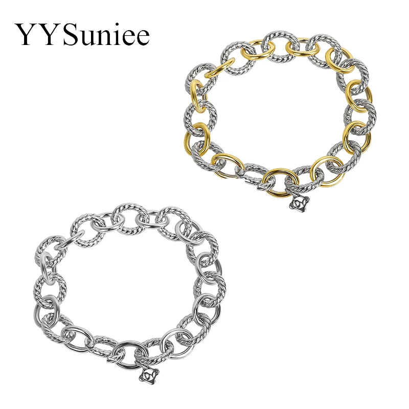 YYSuniee Fashion Female Copper Bracelet Basic Link Chain With 2 Colors Twist And Smooth Circle for Women Elegant Jewelry
YYSuniee Fashion Female Copper Bracelet Basic Link Chain With 2 Colors Twist And Smooth Circle for Women Elegant Jewelry
