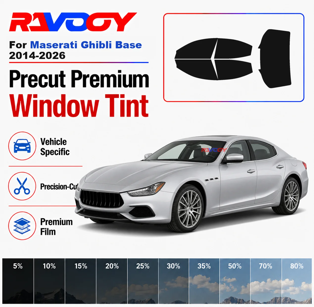 Premium Precut Window Tint Kit Front Rear Windows Rear Windshield For Maserati Ghibli Base 2014-2026 Car Solar Nano Ceramic Film
Premium Precut Window Tint Kit Front Rear Windows Rear Windshield For Maserati Ghibli Base 2014-2026 Car Solar Nano Ceramic Film
