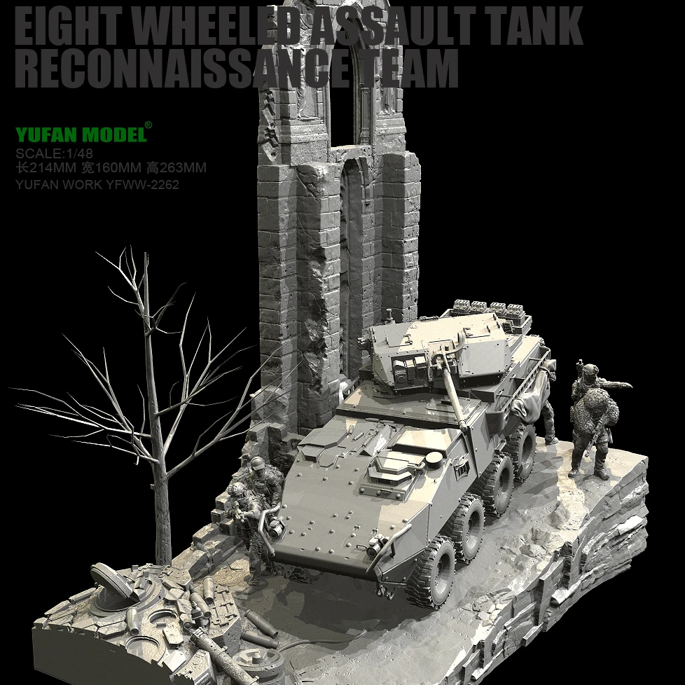 YUFAN MODEL1/48 фигурка солдата из смолы, восьмиколесная бронированная сцена автомобиля (солдат 5+ платформа сцены), самостоятельная сборка YFWW-2262+3D
YUFAN MODEL1/48 фигурка солдата из смолы, восьмиколесная бронированная сцена автомобиля (солдат 5+ платформа сцены), самостоятельная сборка YFWW-2262+3D