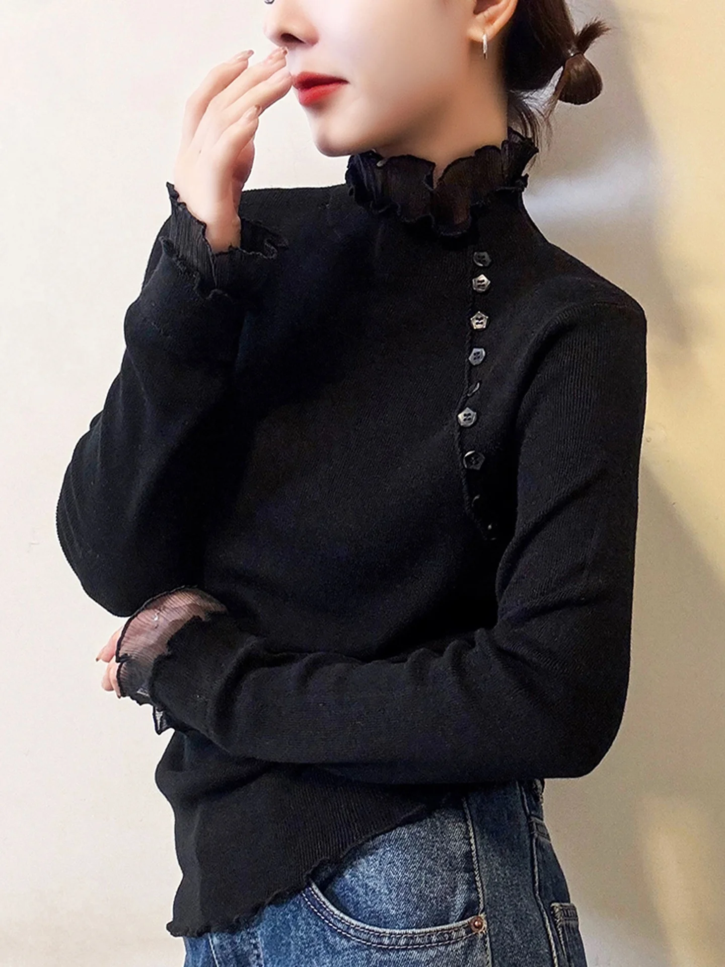 Ele Me Splice Long Sve Knitwear Winter Slimming Wool Base irt Commute Sle Straight Cut Length Regular Fit Pure C...
Ele Me Splice Long Sve Knitwear Winter Slimming Wool Base irt Commute Sle Straight Cut Length Regular Fit Pure C...