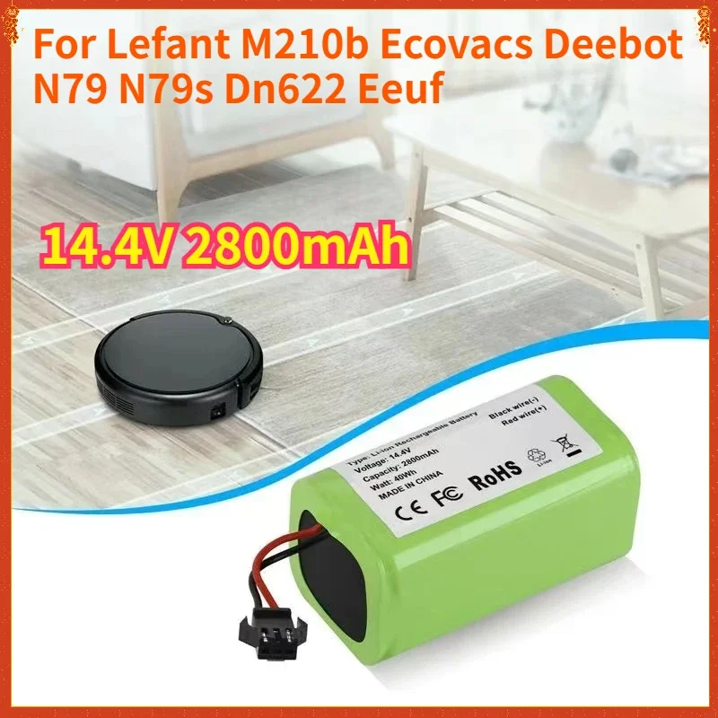 New 14.4V 2800mAh Li-ion Battery for Lefant M210b Ecovacs Deebot N79 N79s Dn622 Eeuf Robot Vacuum Cleaner Accessories
New 14.4V 2800mAh Li-ion Battery for Lefant M210b Ecovacs Deebot N79 N79s Dn622 Eeuf Robot Vacuum Cleaner Accessories
