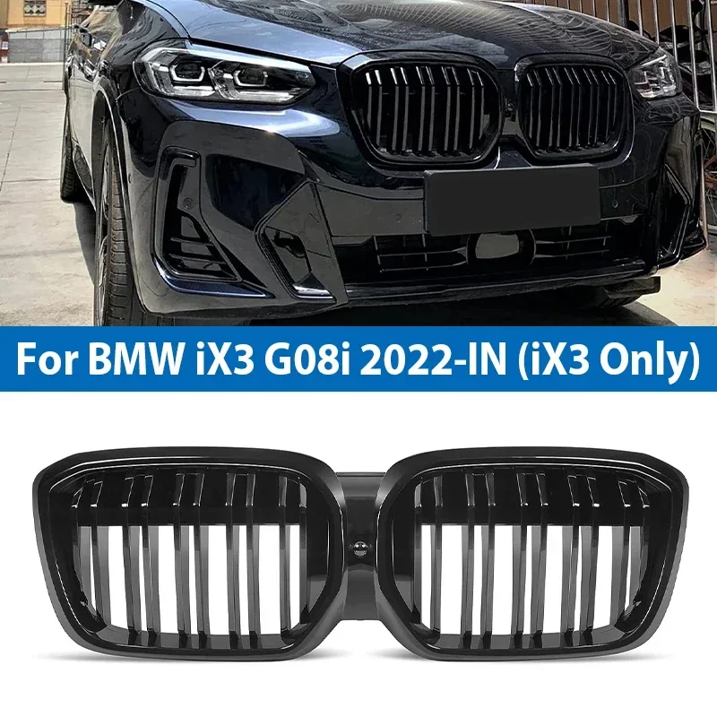 For BMW IX3 G08i 2022+ Dual Slats Piano Black Car Racing Front Kidney Bumper Grille Replacement Grill Auto Accessories
For BMW IX3 G08i 2022+ Dual Slats Piano Black Car Racing Front Kidney Bumper Grille Replacement Grill Auto Accessories