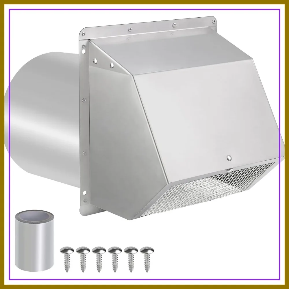 10 Inch Stainless Steel Wall Vent with Screen & Damper for Kitchen Range Hood, Dryer Exhaust
10 Inch Stainless Steel Wall Vent with Screen & Damper for Kitchen Range Hood, Dryer Exhaust