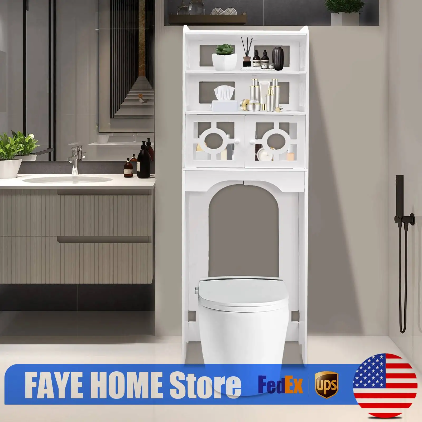 Toilet Storage Cabinet, Bathroom Shelf Over The Toilet, 48x23x150cm PVC Waterproof Bathroom Organizer
Toilet Storage Cabinet, Bathroom Shelf Over The Toilet, 48x23x150cm PVC Waterproof Bathroom Organizer