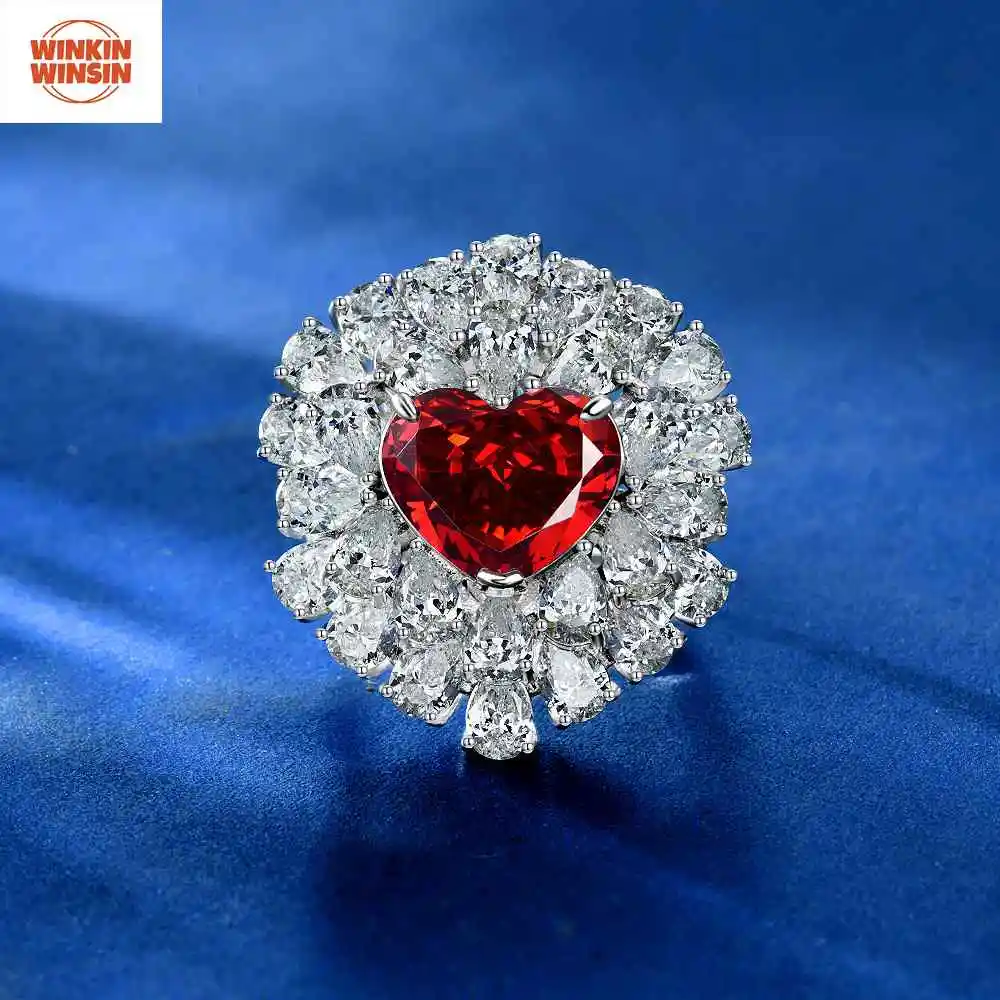 Winkin Winsin Red Heart Shape Lab Grown Gemstones High Carbon Diamond 10 Carat Full Diamond 925 Sterling Silver Ring Jewelry
Winkin Winsin Red Heart Shape Lab Grown Gemstones High Carbon Diamond 10 Carat Full Diamond 925 Sterling Silver Ring Jewelry