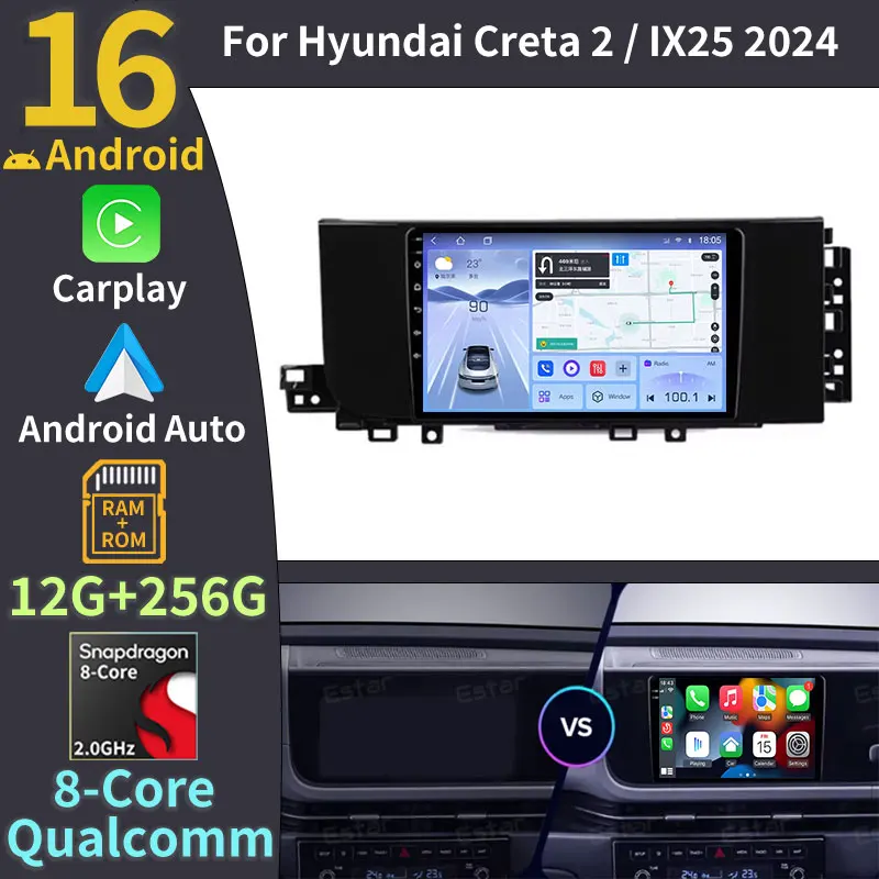 Android 16 Car Radio For Hyundai Creta 2 IX25 2024 BT QLED Qualcomm Multimedia Video Player 2DIN Carplay Auto 4G LTE 5G WIFI GPS
Android 16 Car Radio For Hyundai Creta 2 IX25 2024 BT QLED Qualcomm Multimedia Video Player 2DIN Carplay Auto 4G LTE 5G WIFI GPS