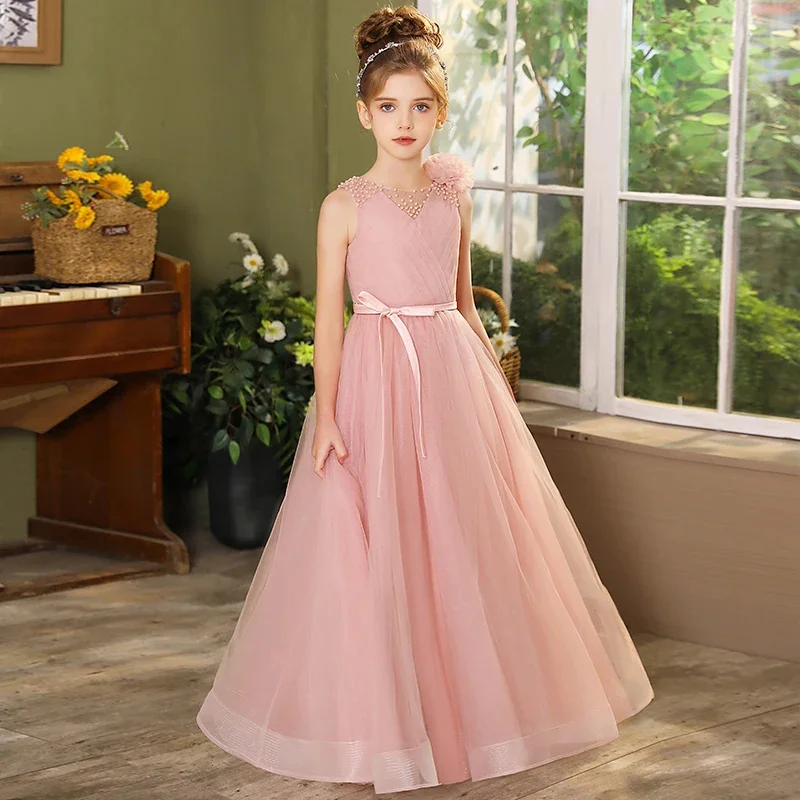 Customized Lace Tulle Flower Girl Dresses For Wedding Pearls Sleeveless Simple Kids Birthday Party First Communion Pageant Gown
Customized Lace Tulle Flower Girl Dresses For Wedding Pearls Sleeveless Simple Kids Birthday Party First Communion Pageant Gown