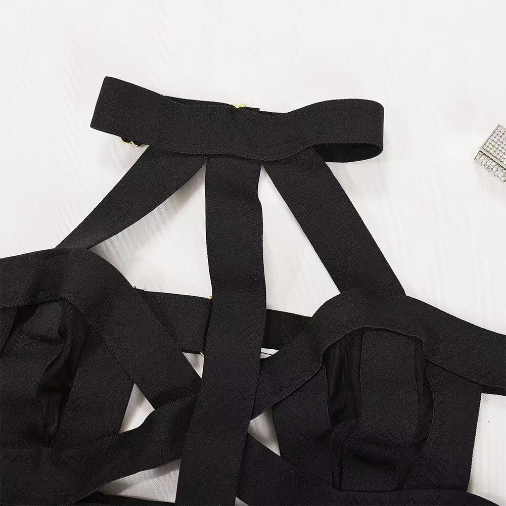 Sexy Lingerie Suit Women Temptation Black Hollow Bandage Set Strappy Bra G String Underwear See-through High Waist Shorts Outfit
Sexy Lingerie Suit Women Temptation Black Hollow Bandage Set Strappy Bra G String Underwear See-through High Waist Shorts Outfit