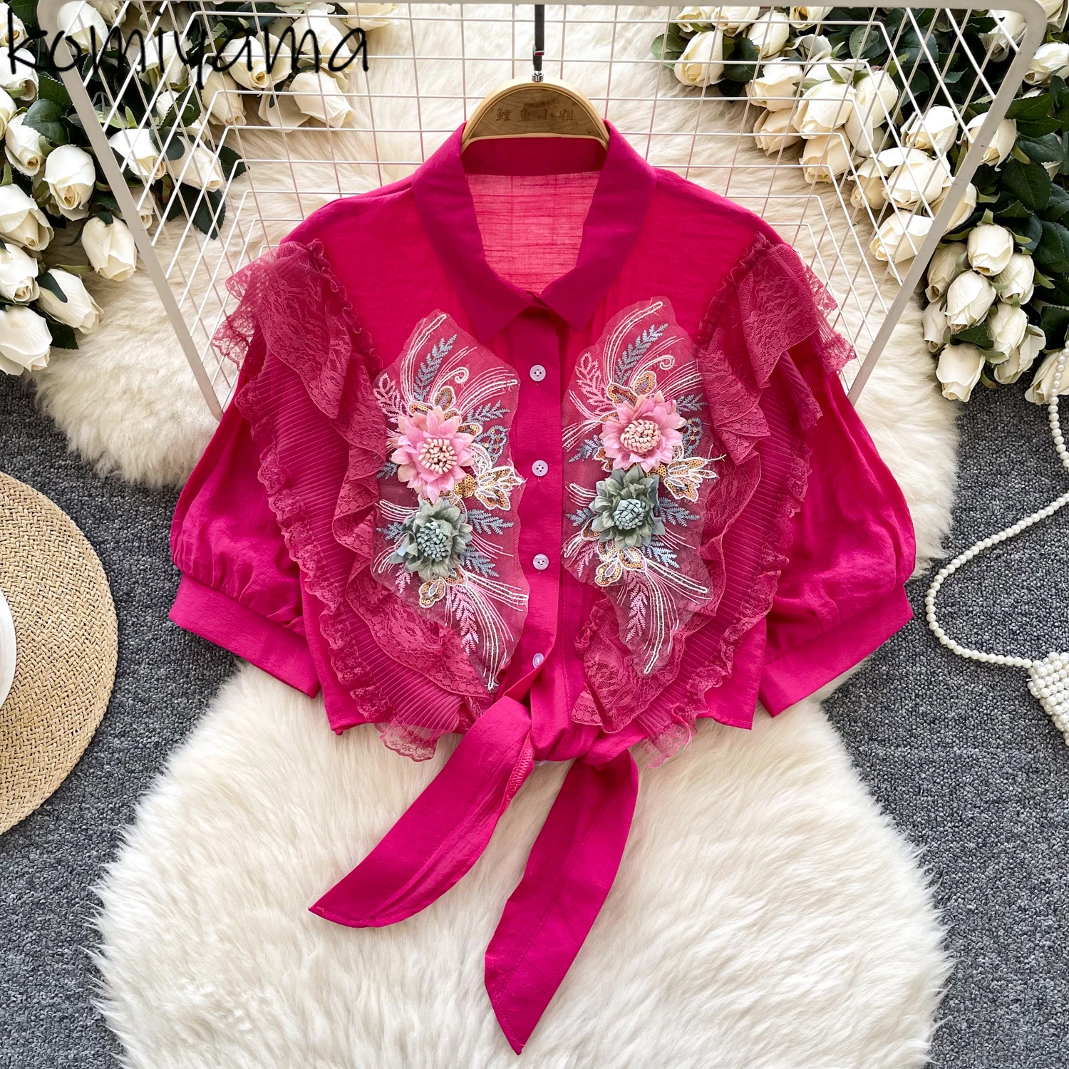 Floral Embroidery Blusas Mujer Bandage Lace Woman 2025 Shirts & Blouses Sweet Tunic Clothing Short Sleeve Camisas Summer Tops
Floral Embroidery Blusas Mujer Bandage Lace Woman 2025 Shirts & Blouses Sweet Tunic Clothing Short Sleeve Camisas Summer Tops