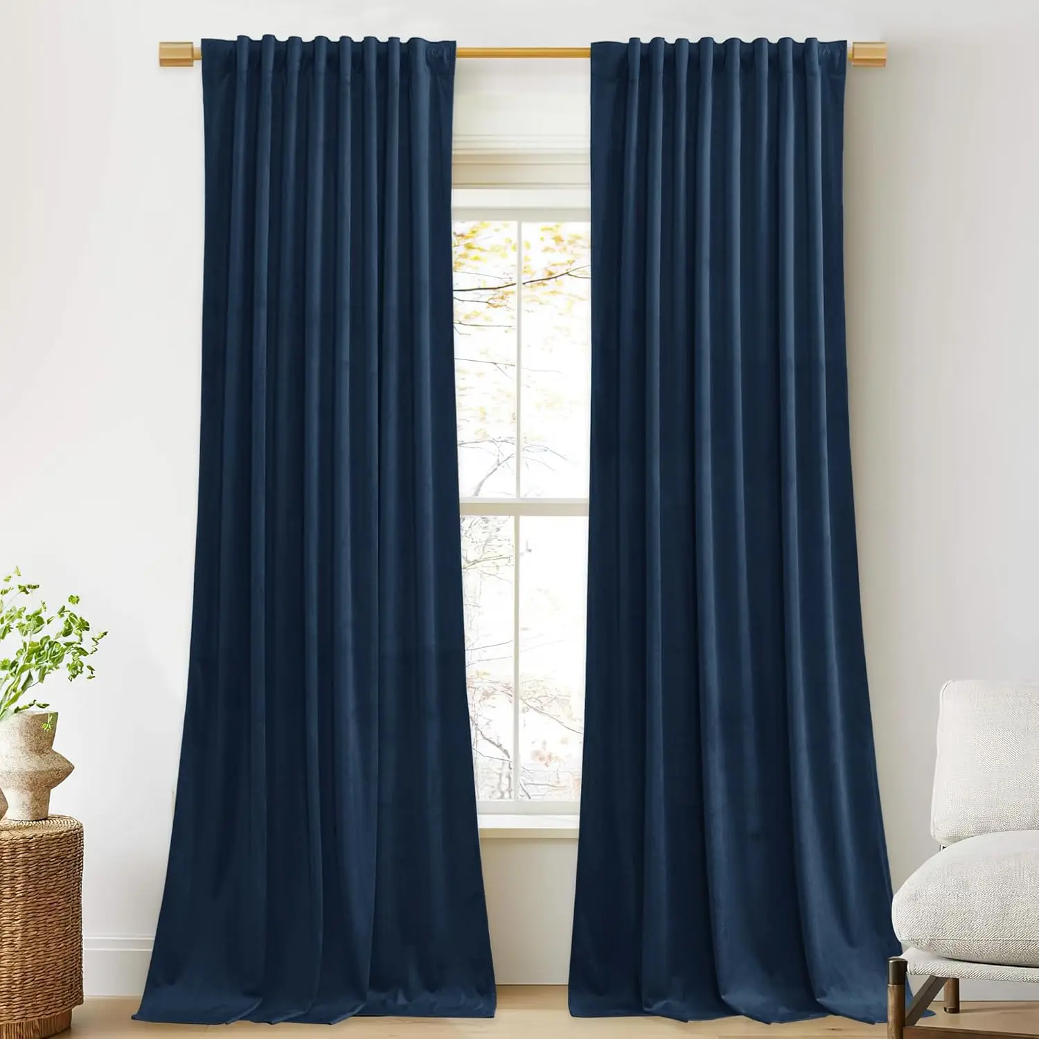 S H Blue Curtains 108 inches Long - Bedroom Thermal Insulated Velvet Drapes Room Darkenig for French Sliding Door/Livin
S H Blue Curtains 108 inches Long - Bedroom Thermal Insulated Velvet Drapes Room Darkenig for French Sliding Door/Livin