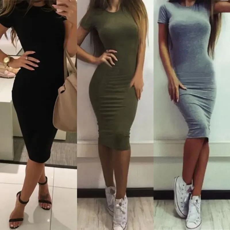 Womens Dress Vestido Summer Short Or Long Sleeve Slim Bodycon Dress Tunic Round Neck Casual Pencil Dress 2019 S-XL WDC1475
Womens Dress Vestido Summer Short Or Long Sleeve Slim Bodycon Dress Tunic Round Neck Casual Pencil Dress 2019 S-XL WDC1475