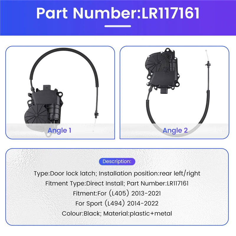 Firmly Car Rear Door Lock Actuator Door Lock Latch For Land Rover Range Rover(L405) 2013-2021 Sport (L494) 2014-2022 LR117161
Firmly Car Rear Door Lock Actuator Door Lock Latch For Land Rover Range Rover(L405) 2013-2021 Sport (L494) 2014-2022 LR117161
