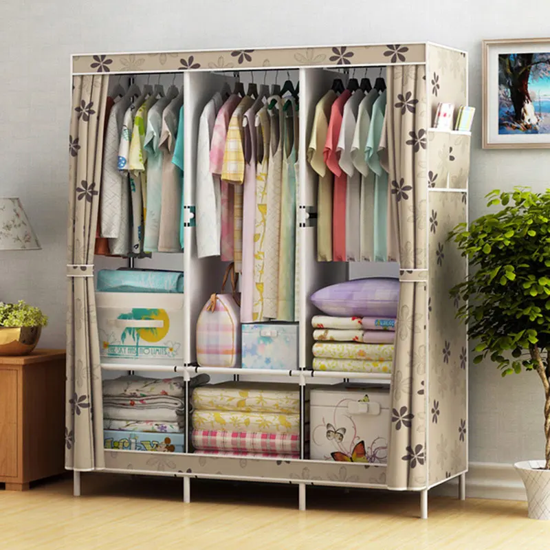 Bedroom Clothes Hanging Storage Wardrobe Dormitory Storage Cabinet Simple Cloth Wardrobe Fabric Steel Assembly Closet Hot Sale
Bedroom Clothes Hanging Storage Wardrobe Dormitory Storage Cabinet Simple Cloth Wardrobe Fabric Steel Assembly Closet Hot Sale