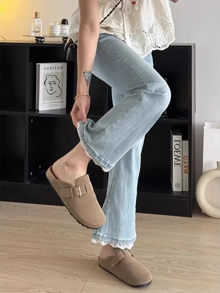 Light Lace Trim Denim Jeans Women plus Size Slimming Non-Matching Leggings Micro Flared Pants Large Elastic Nine-Point Straig...
Light Lace Trim Denim Jeans Women plus Size Slimming Non-Matching Leggings Micro Flared Pants Large Elastic Nine-Point Straig...