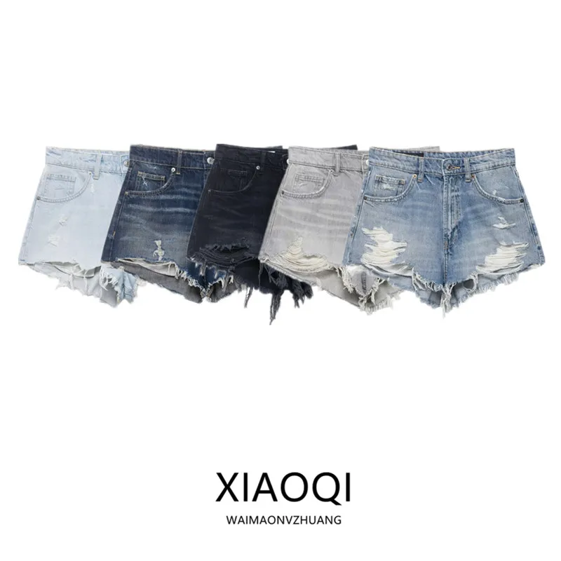 High Waist Casual Denim Shorts Women's Fashion Spring Summer New Arrival Decorative Hole Design Slim Fit Jeans Shorts
High Waist Casual Denim Shorts Women's Fashion Spring Summer New Arrival Decorative Hole Design Slim Fit Jeans Shorts