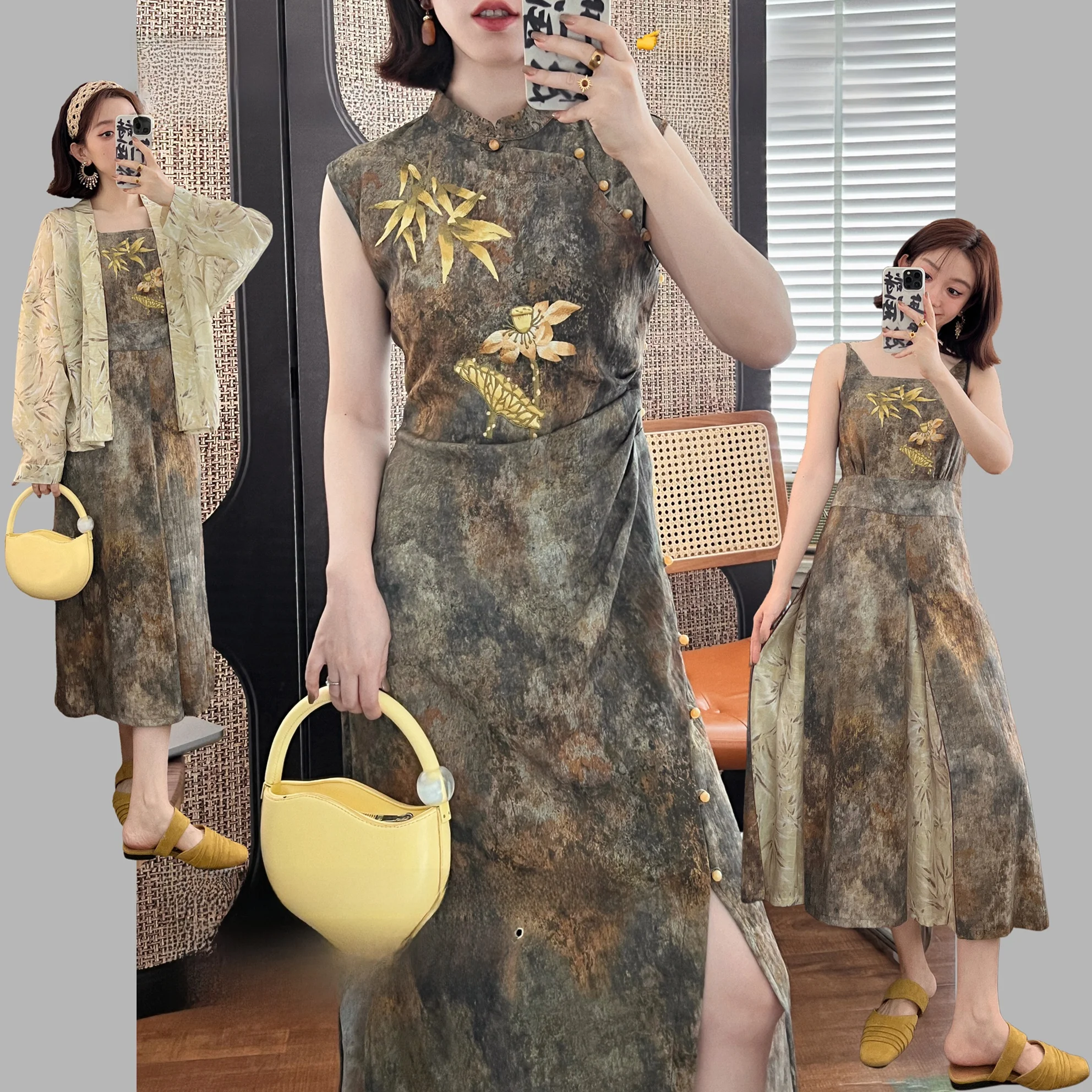 Льняная плиссированная юбка-ципао с вышивкой и принтом в стиле пэчворк, улучшенная модель Han Su Song Tee
Льняная плиссированная юбка-ципао с вышивкой и принтом в стиле пэчворк, улучшенная модель Han Su Song Tee