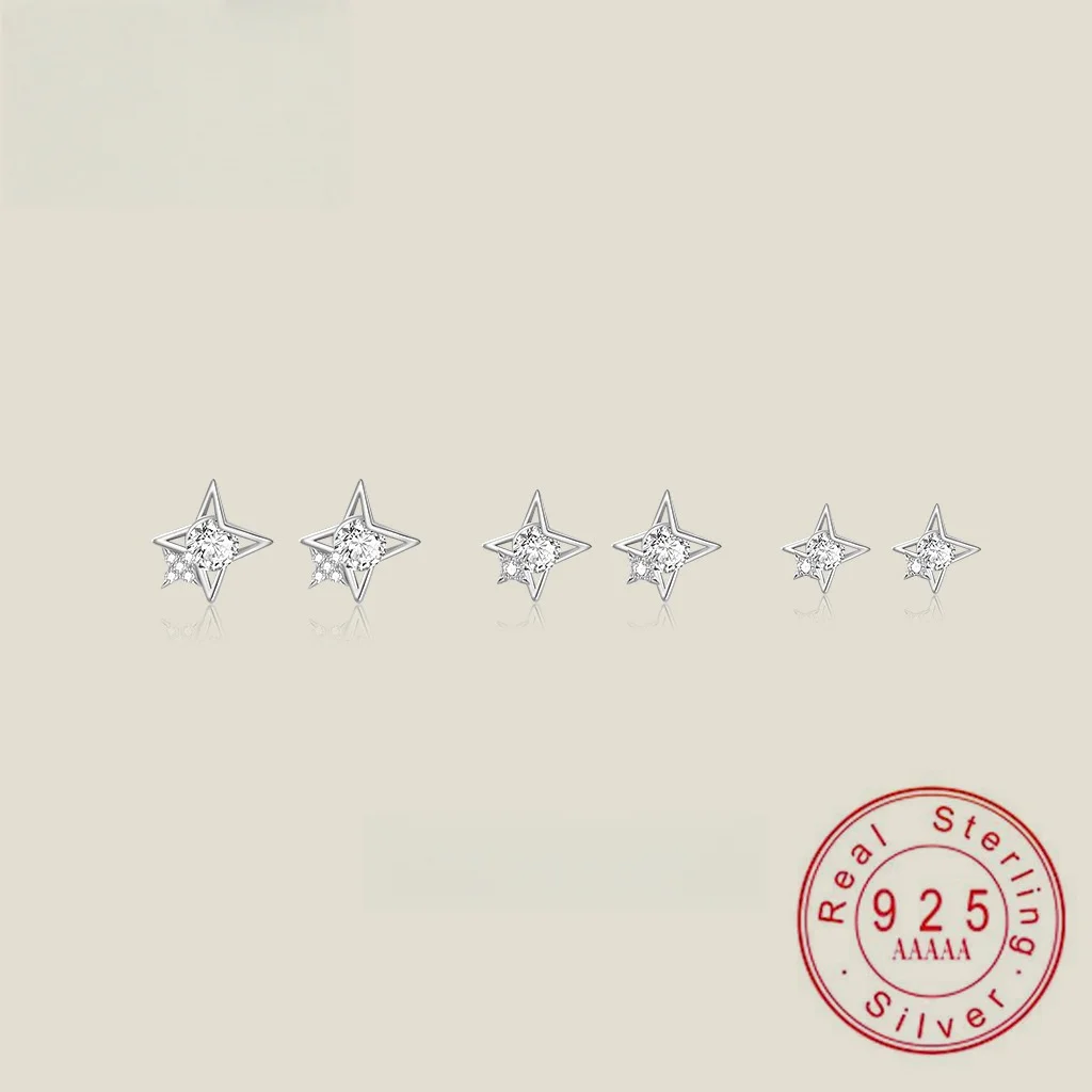 925 Sterling Silver Fashionable Simple Zircon Star Earrings for Women Hypoallergenic Jewelry Gift
925 Sterling Silver Fashionable Simple Zircon Star Earrings for Women Hypoallergenic Jewelry Gift