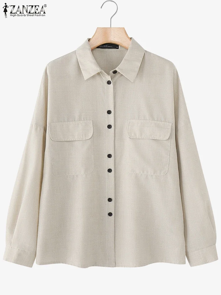 ZANZEA Women Blouses Long Sleeve Buttons Tunics Casual Loose Solid Color Shirts Fashion Lapel Collar Tops 2025 Pockets Blouses
ZANZEA Women Blouses Long Sleeve Buttons Tunics Casual Loose Solid Color Shirts Fashion Lapel Collar Tops 2025 Pockets Blouses