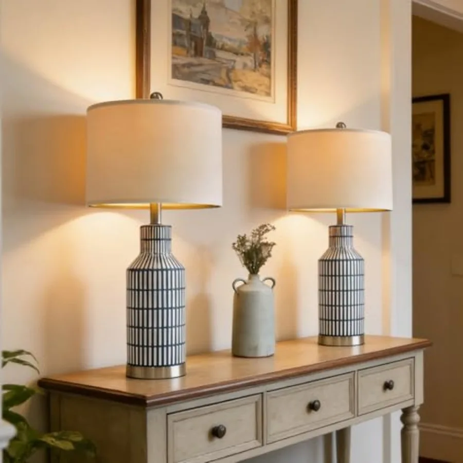 25" Modern Ceramic Lamps Single Table Lamp for Living Room Bedroom Farmhouse Nightstand Bedside Lamps
25" Modern Ceramic Lamps Single Table Lamp for Living Room Bedroom Farmhouse Nightstand Bedside Lamps
