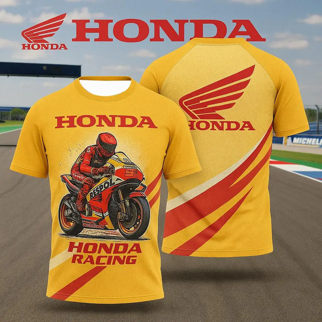 Honda Men's Racing T-shirt Lightweight Breathable Short Sleeve Moto Jersey Top For Hot Summer Riding And Sportswear Use
Honda Men's Racing T-shirt Lightweight Breathable Short Sleeve Moto Jersey Top For Hot Summer Riding And Sportswear Use