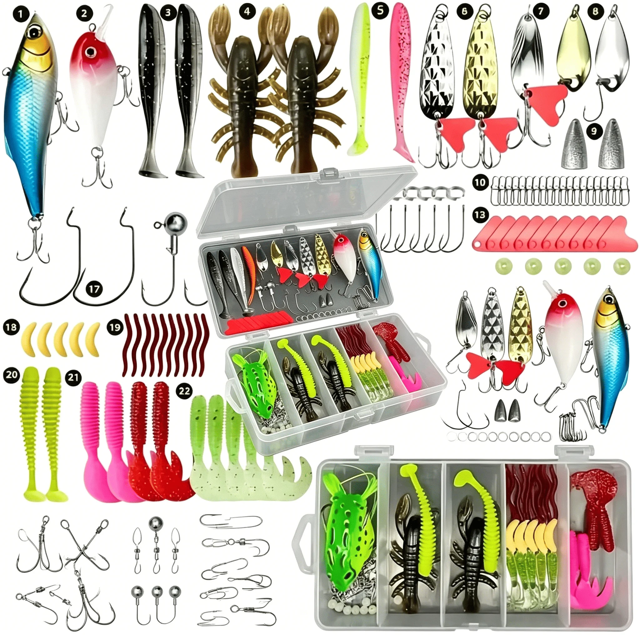 107-Piece Fishing Kit — Includes Spinners, Wobblers, Sinkers, Hooks, and Storage Box; The Ultimate Freshwater Starter Kit
107-Piece Fishing Kit — Includes Spinners, Wobblers, Sinkers, Hooks, and Storage Box; The Ultimate Freshwater Starter Kit