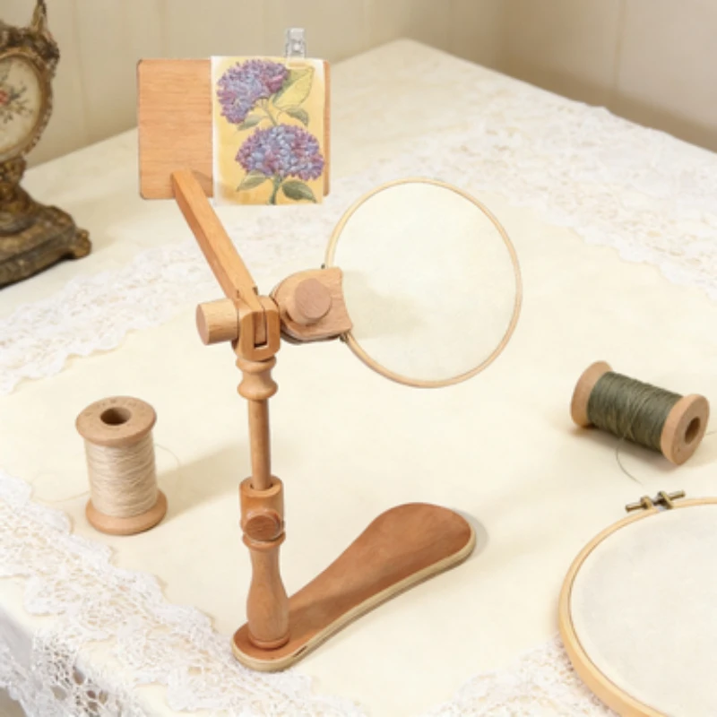Embroidery Hoop Stand Adjustable Beech Wood Cross Stitch Stand Rotated Embroidery Frame Stand Desktop Embroidery Frame for Art
Embroidery Hoop Stand Adjustable Beech Wood Cross Stitch Stand Rotated Embroidery Frame Stand Desktop Embroidery Frame for Art