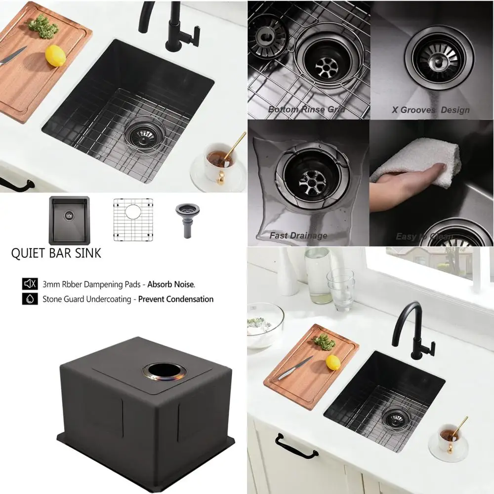 Stainless Steel Undermount Single Bowl Kitchen Sink, 15x17 Inch for Small Wet Bar, Outdoor Use, 16 Gauge, High-Quality Bar Sink
Stainless Steel Undermount Single Bowl Kitchen Sink, 15x17 Inch for Small Wet Bar, Outdoor Use, 16 Gauge, High-Quality Bar Sink