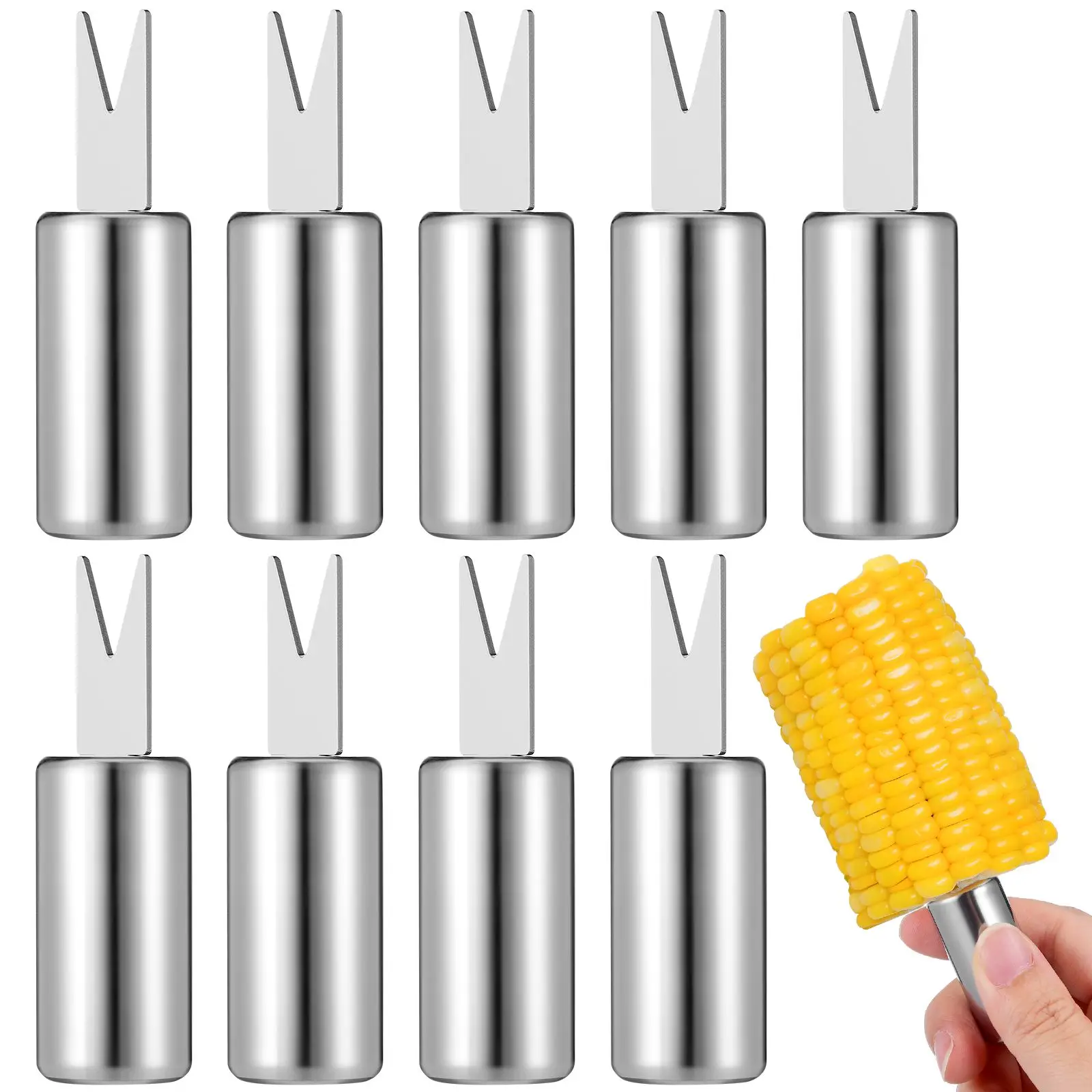 10pcs Stainless Steel Corn Forks BBQ Skewers Kitchen Gadgets Party Supplies Safe Family Service Life Stylish Tableware
10pcs Stainless Steel Corn Forks BBQ Skewers Kitchen Gadgets Party Supplies Safe Family Service Life Stylish Tableware