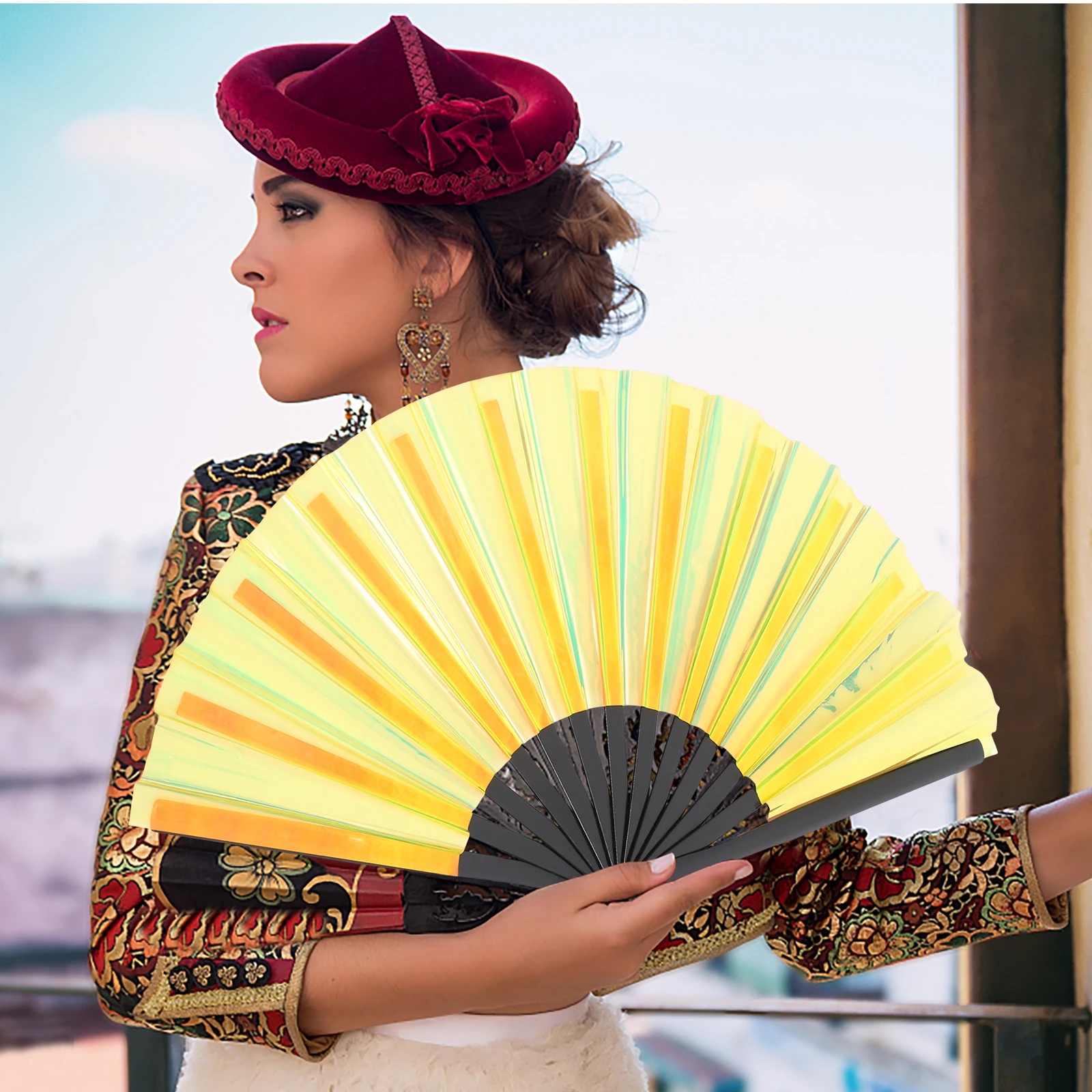 Fluorescent Fan Foldable Festival Hand Folding Fans for Women Handheld Chinese Style
Fluorescent Fan Foldable Festival Hand Folding Fans for Women Handheld Chinese Style