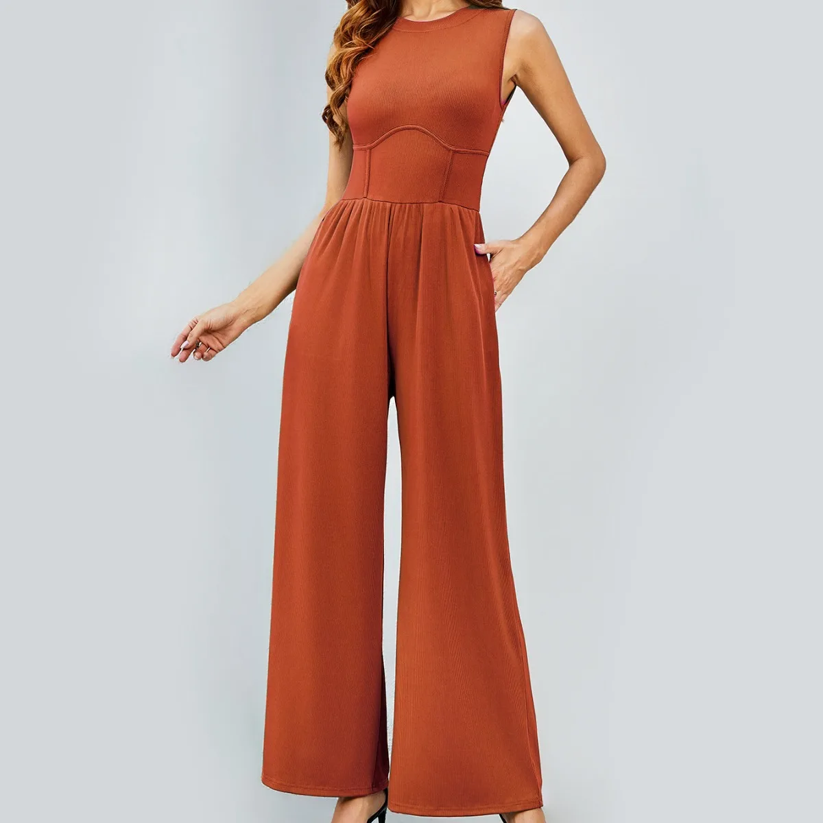 2025 Black Knit Jumpsuit Women Wide Leg High Waist Solid Color Summer Romper Vacation Outfit Stretchy Breathable Lounge Straight
2025 Black Knit Jumpsuit Women Wide Leg High Waist Solid Color Summer Romper Vacation Outfit Stretchy Breathable Lounge Straight