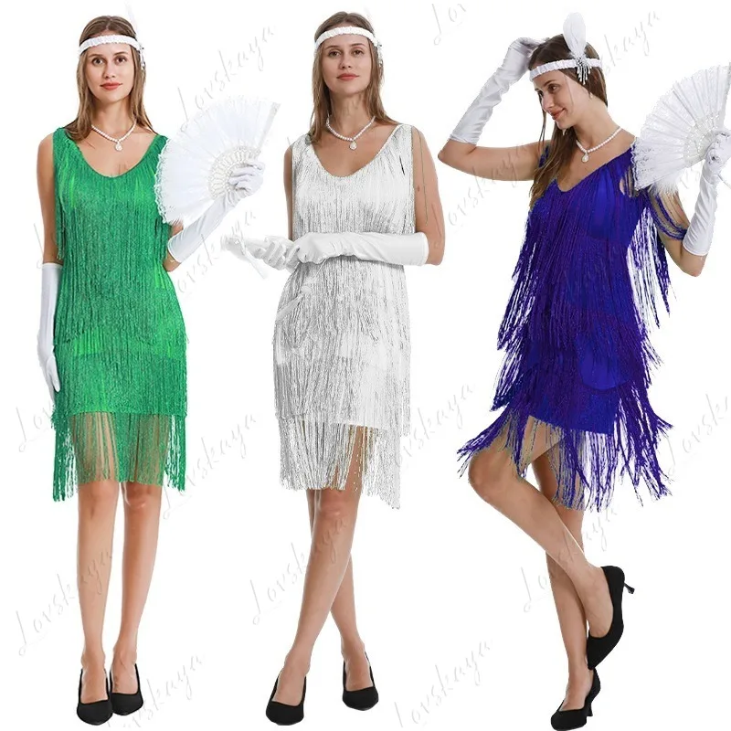 New European and American Sexy Suspender Fringed Short Skirt Nightclub Dance Dress Latin Dance Dress
New European and American Sexy Suspender Fringed Short Skirt Nightclub Dance Dress Latin Dance Dress