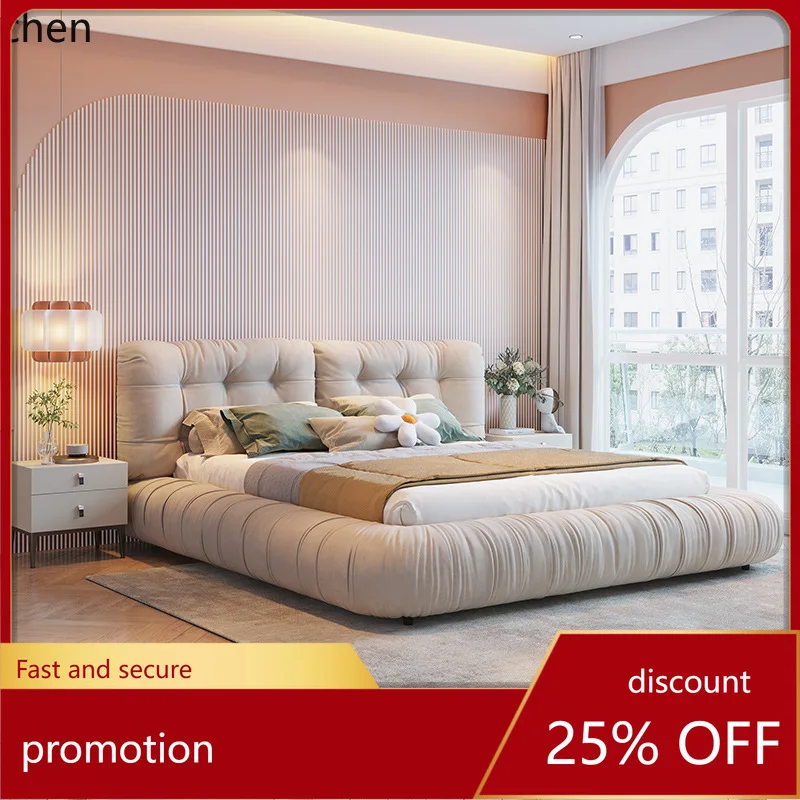 ZML Fabric Bed Modern Simple Master Bedroom Double Bed Soft Upholstered Wedding Bed
ZML Fabric Bed Modern Simple Master Bedroom Double Bed Soft Upholstered Wedding Bed