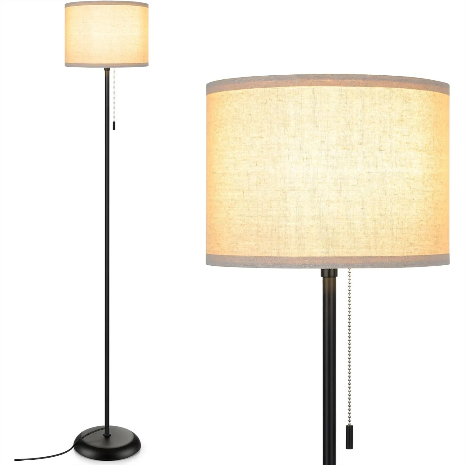 LED Floor Lamp For Living Room, 60.6 Inch Tall Standing Lamp With Pull Chain For Bedroom, Office, Reading, E26 Base, No Bulb, Black
LED Floor Lamp For Living Room, 60.6 Inch Tall Standing Lamp With Pull Chain For Bedroom, Office, Reading, E26 Base, No Bulb, Black