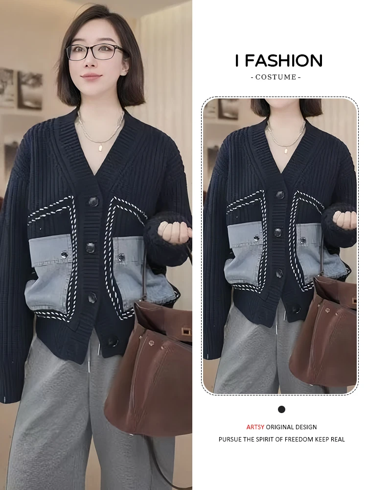 Women's V-Ne Knitted Sweater Loose Fit Autumn New Sle Button up Cardigan Long Sve Moisture ng Color Top
Women's V-Ne Knitted Sweater Loose Fit Autumn New Sle Button up Cardigan Long Sve Moisture ng Color Top