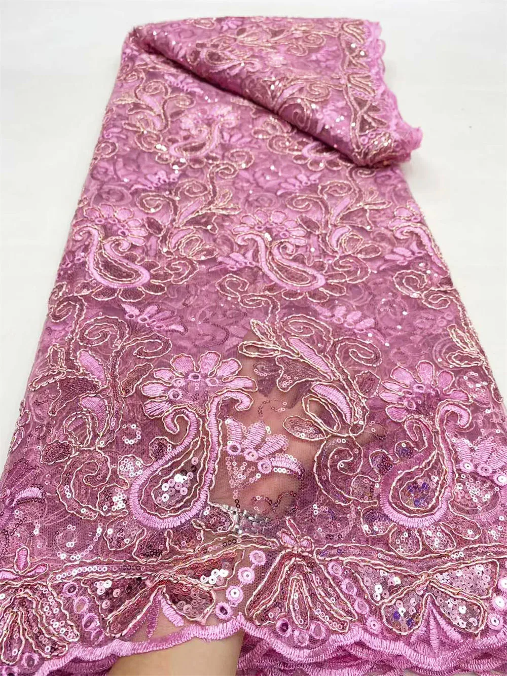 African Lace Fabric High Quality French Crochet embroidery Mesh With Color Sequins Nigerian Lace Fabrics For Wedding OR46317
African Lace Fabric High Quality French Crochet embroidery Mesh With Color Sequins Nigerian Lace Fabrics For Wedding OR46317