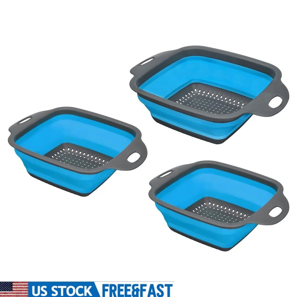 Collapsible Silicone Colander Set Foldable Food Strainer Quick Drain Double Handle Design Dishwasher Safe For Fruits Vegetables
Collapsible Silicone Colander Set Foldable Food Strainer Quick Drain Double Handle Design Dishwasher Safe For Fruits Vegetables