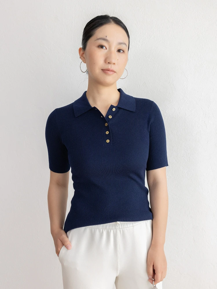 JENUNIQUE Summer Wool Knitted ort Sve Women's V-Ne Slim Fit Button Thin Air Conditioning irt Pure Color Top
JENUNIQUE Summer Wool Knitted ort Sve Women's V-Ne Slim Fit Button Thin Air Conditioning irt Pure Color Top