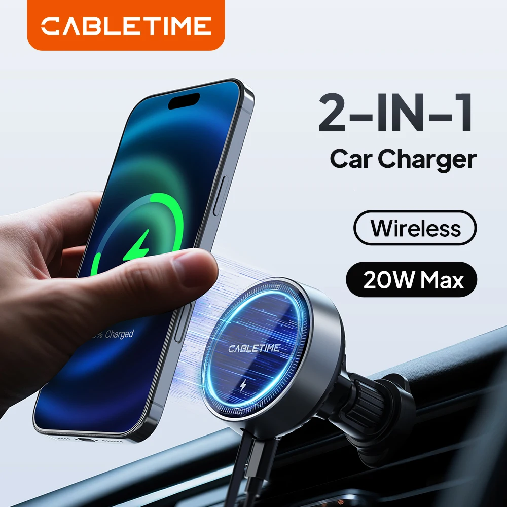 CABLETIME Wireless Charger Car 15W Magnetic Car Chargers Phone Holder Auto High load-bearing Capacity Adjustable for iPhone15 16
CABLETIME Wireless Charger Car 15W Magnetic Car Chargers Phone Holder Auto High load-bearing Capacity Adjustable for iPhone15 16