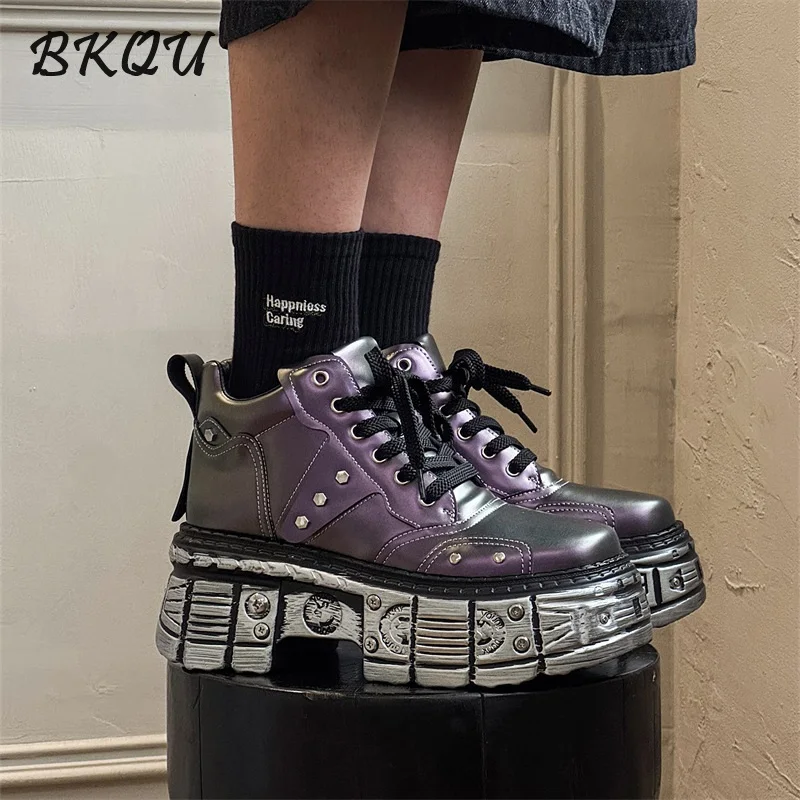 BKQU European Station Men's Shoes - Heavy Craft Metal Punk Thick-Topped Dad Shoes - Trendy Bestseller for Autumn 2025
BKQU European Station Men's Shoes - Heavy Craft Metal Punk Thick-Topped Dad Shoes - Trendy Bestseller for Autumn 2025
