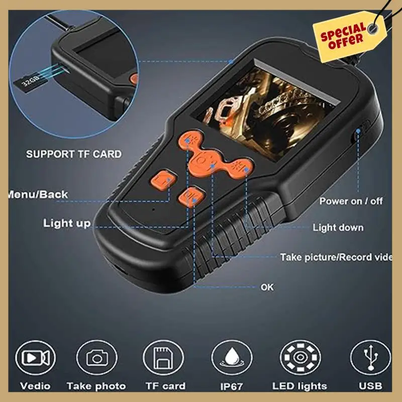 Classy-Lighted Borescope Camera Industrial Borescope As Shown Plastic+Metal IP67 Waterproof Inspection Camera Drainage Camera
Classy-Lighted Borescope Camera Industrial Borescope As Shown Plastic+Metal IP67 Waterproof Inspection Camera Drainage Camera