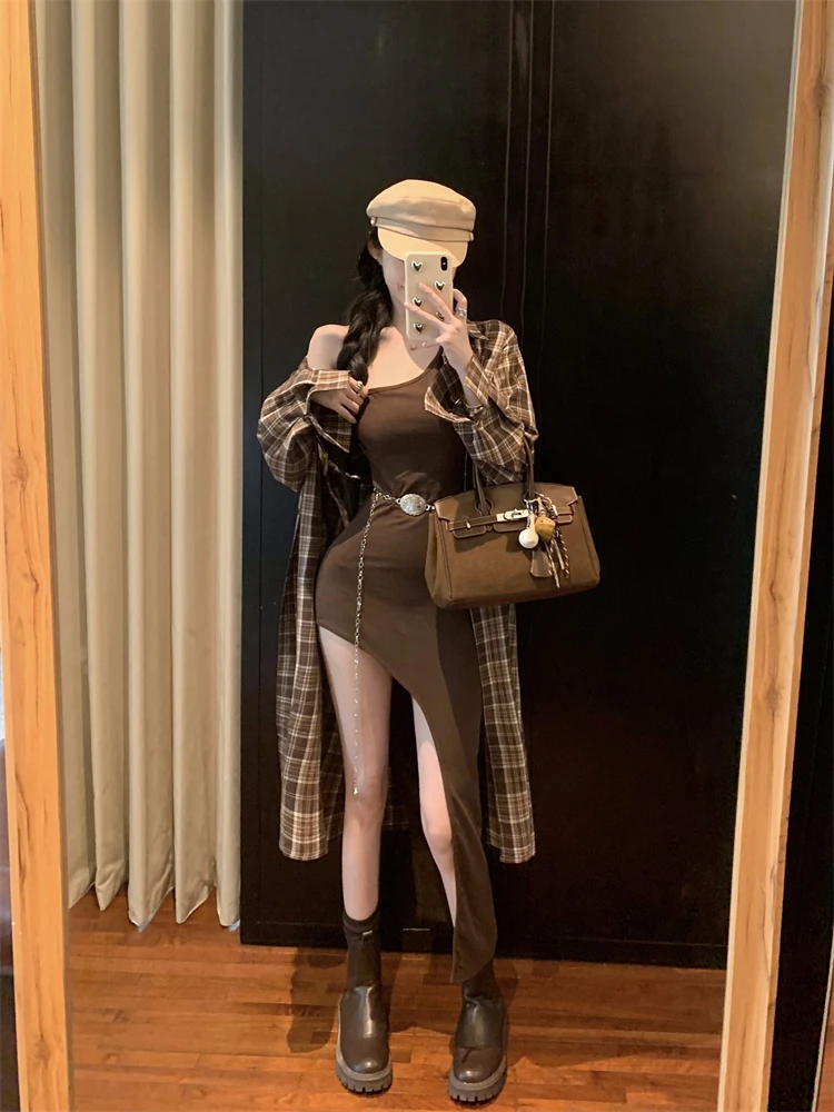 Невобычный облегающий клетчатый длинный комплект из двух предметов в клетку, осень 2024, модный женский ансамбль неконтного дизайна...
Невобычный облегающий клетчатый длинный комплект из двух предметов в клетку, осень 2024, модный женский ансамбль неконтного дизайна...