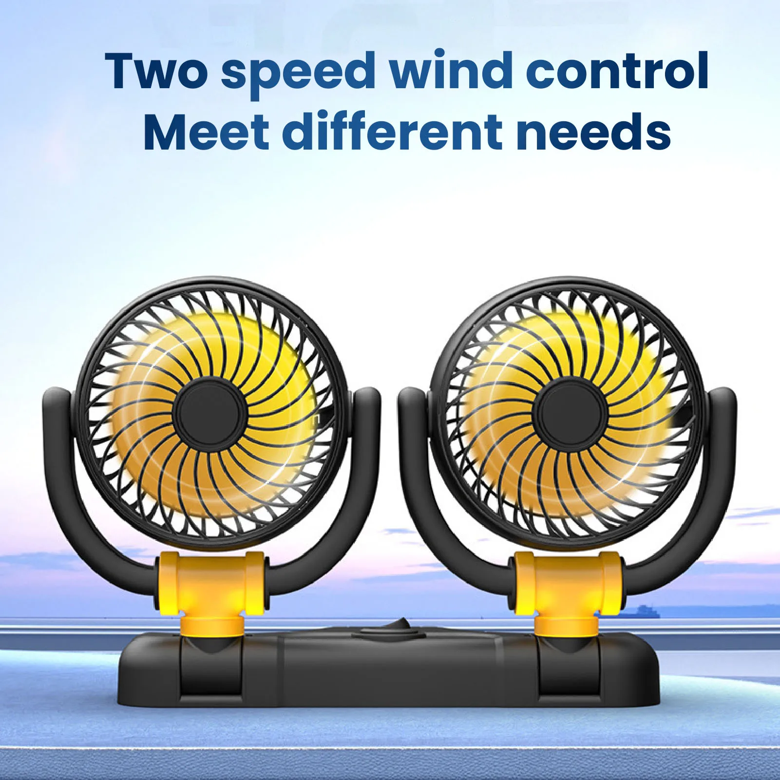 Adjustable 360° Rotation Car Fan DC12V - Dual Head 2 Speed Dashboard Mount Vehicle Cooler
Adjustable 360° Rotation Car Fan DC12V - Dual Head 2 Speed Dashboard Mount Vehicle Cooler