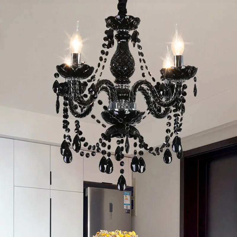 European Style Black Crystal Chandelier Living Room Light Retro Restaurant Light Simple Creative Internet Cafe Candle Droplight
European Style Black Crystal Chandelier Living Room Light Retro Restaurant Light Simple Creative Internet Cafe Candle Droplight