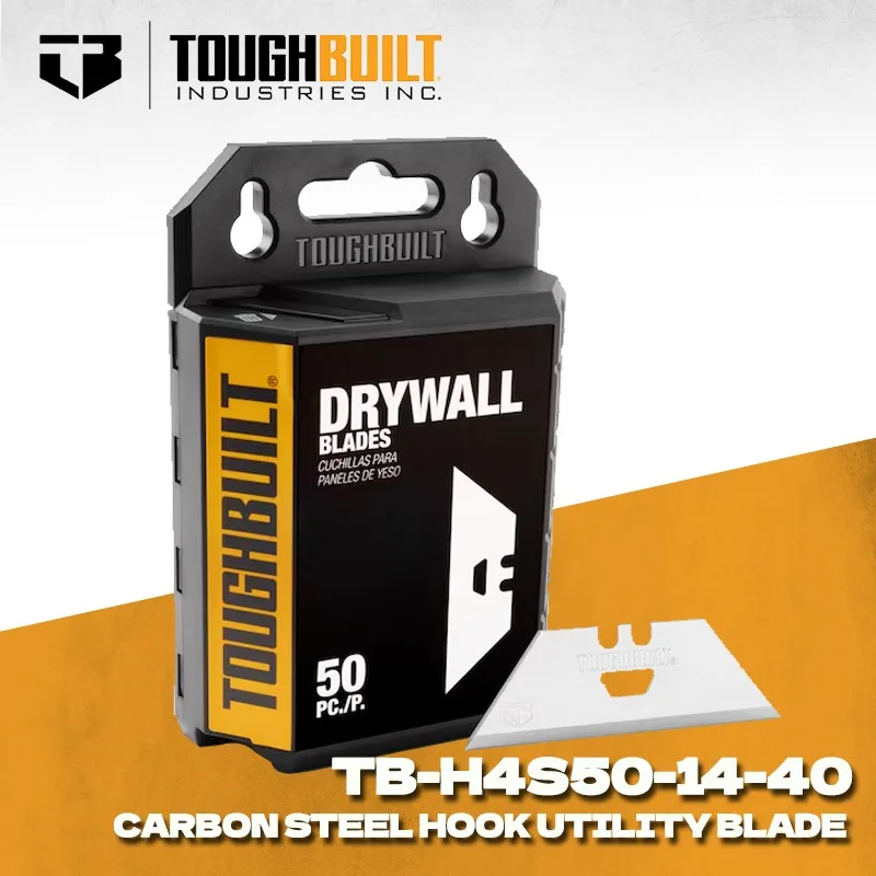 TOUGHBUILT TB-H4S50-14-40 50Pcs Steel Drywall Utility Blades, Replacement Blades Tool Accessories Regular Version Wide Blade Box
TOUGHBUILT TB-H4S50-14-40 50Pcs Steel Drywall Utility Blades, Replacement Blades Tool Accessories Regular Version Wide Blade Box
