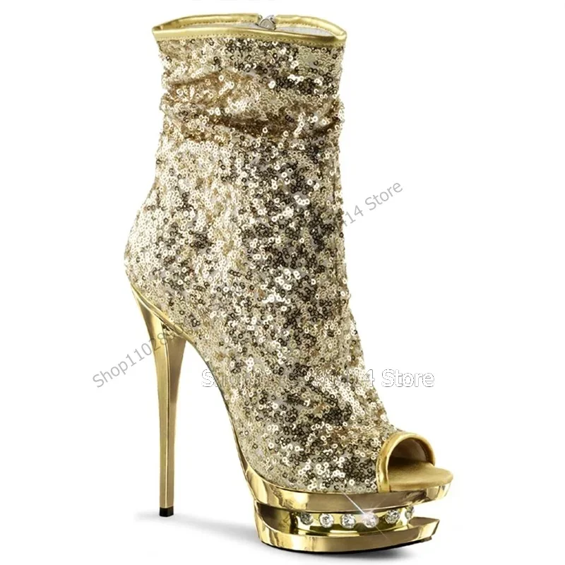 Multi Colors Blings Decor Peep Toe Platform Boots Side Zipper Women Shoes Thin Hign Heels Fashion Sexy 2023 Zapatos Para Mujere
Multi Colors Blings Decor Peep Toe Platform Boots Side Zipper Women Shoes Thin Hign Heels Fashion Sexy 2023 Zapatos Para Mujere