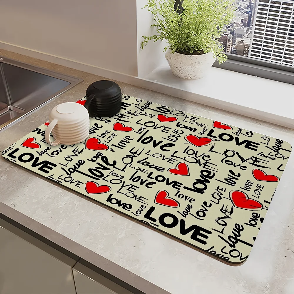 Love Heart Word Fashion Draining Pad Drying Mat For Kitchen Bar Coffee Dishes Rubber Quick Drying Water Absorbent Anti-slip Mat
Love Heart Word Fashion Draining Pad Drying Mat For Kitchen Bar Coffee Dishes Rubber Quick Drying Water Absorbent Anti-slip Mat