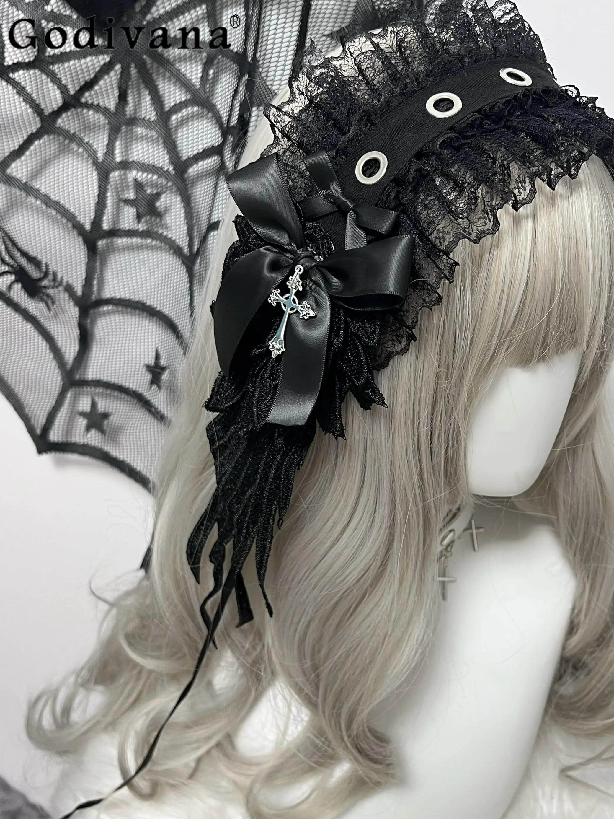 Original Subculture Handmade Black Gothic Dark Headband 2025 New Girl's Sweet Cool Lolita Sweet Lace Bow Headband New Headwear
Original Subculture Handmade Black Gothic Dark Headband 2025 New Girl's Sweet Cool Lolita Sweet Lace Bow Headband New Headwear