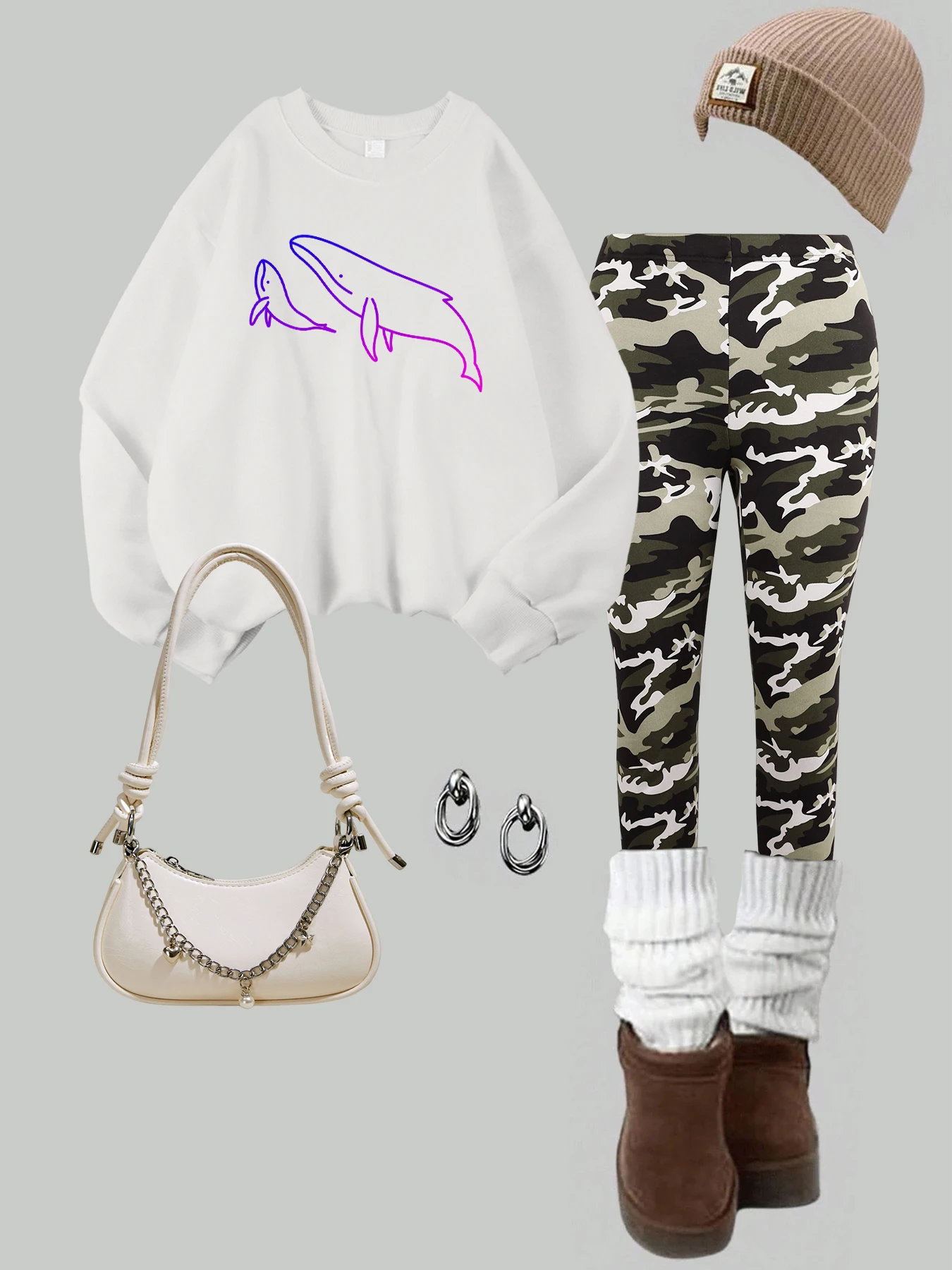 Красочный комплект свитшотов с дизайном океанских китов, женский флисовый пуловер с круглым вырезом Y2K, утепленные осенние брюки, эластичные комплекты леггинсов
Красочный комплект свитшотов с дизайном океанских китов, женский флисовый пуловер с круглым вырезом Y2K, утепленные осенние брюки, эластичные комплекты леггинсов